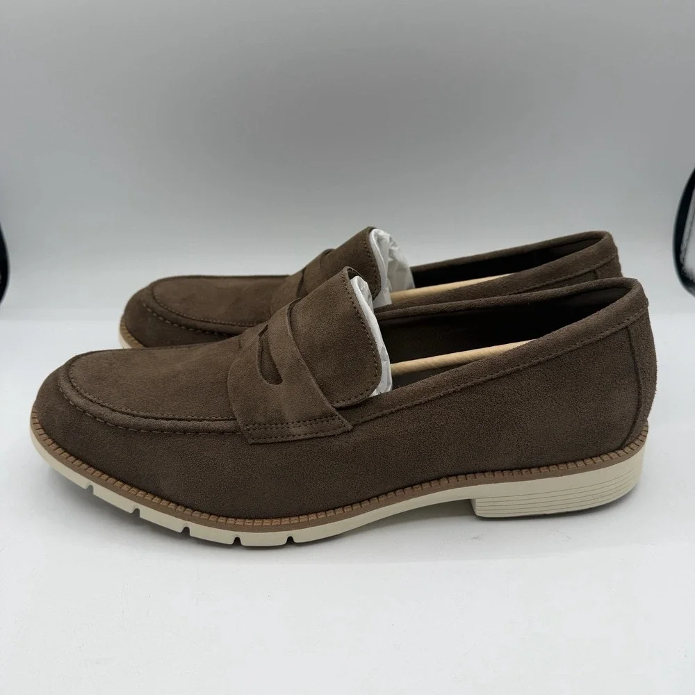 Cole Haan Flexgrand+ Penny Loafers Mens 10 M‎ Truffle Brown Suede Slip On Shoes - Picture 6 of 10